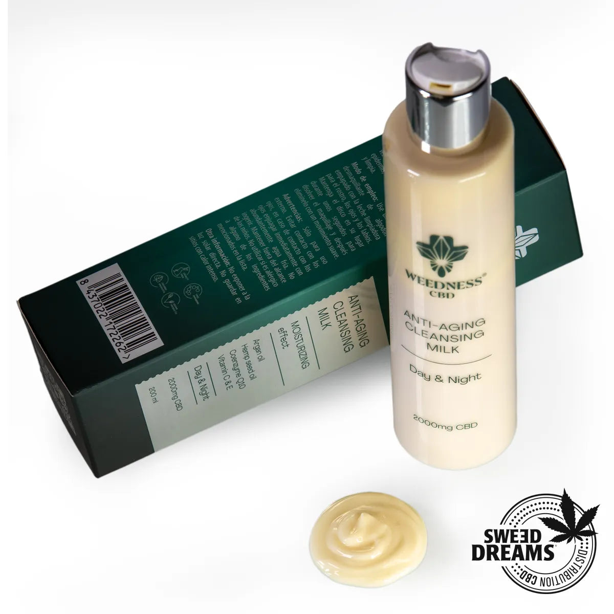 Leche desmaquillante antiedad 24hs 2000mg CBD