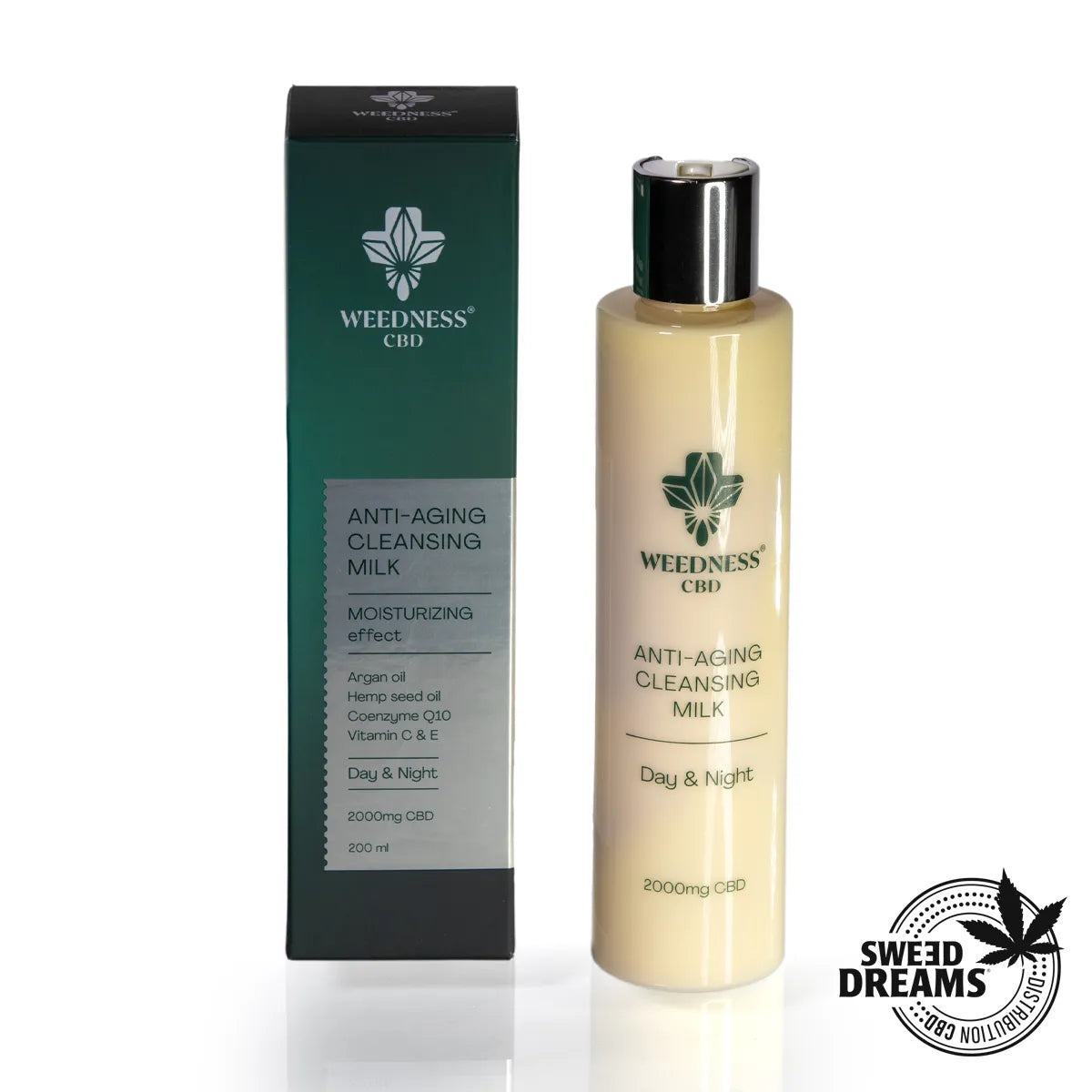 Leche desmaquillante antiedad 24hs 2000mg CBD