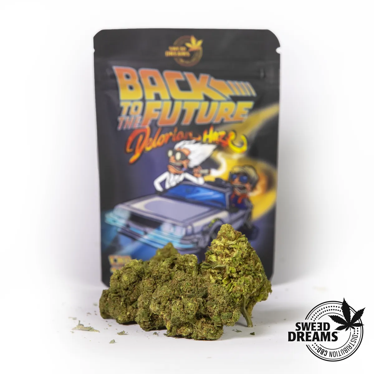 BACK TO THE FUTURE PORTADA Delorean Haze 2gr - Glass House 5%-10%CBD (2025/26) - Imagen 1