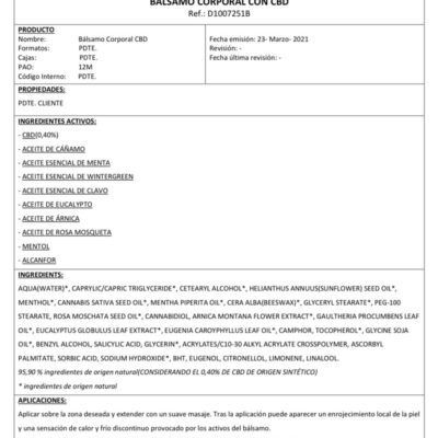 Bálsamo corporal con CBD